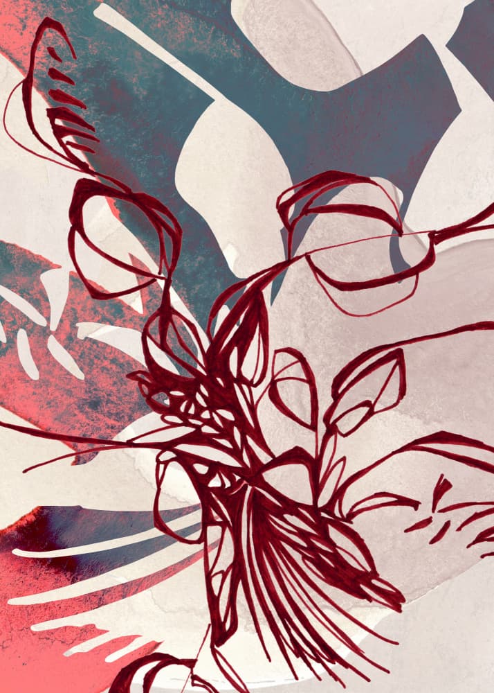 Abstract Floral Lines by Jenja Braun — canvas wall art