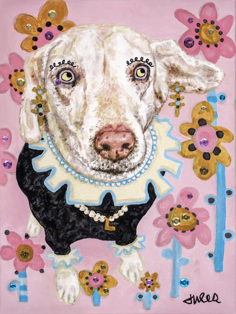 Whimsical Dressed Dog by Jules Gissler — canvas wall art