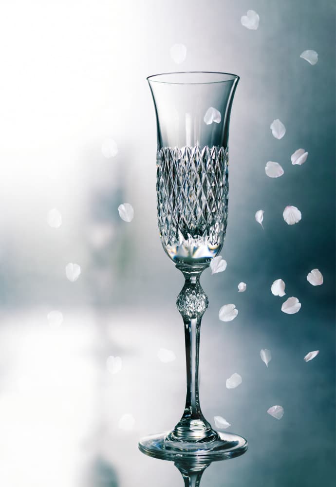 Elegant Champagne Petals by Takiko Hirai — canvas wall art