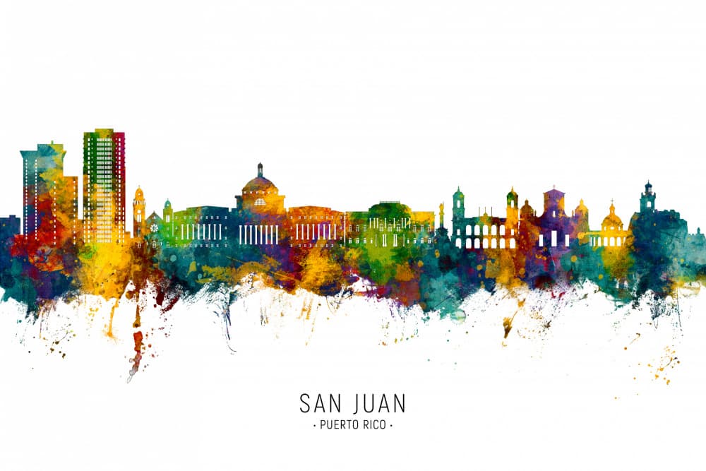 San Juan Colorful Skyline by Michael Tompsett — canvas wall art