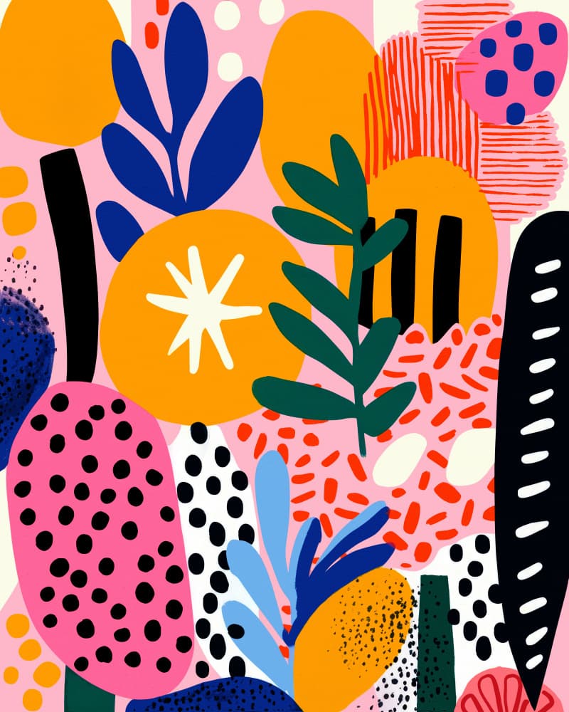 Vibrant Flora Dream by Treechild — canvas wall art