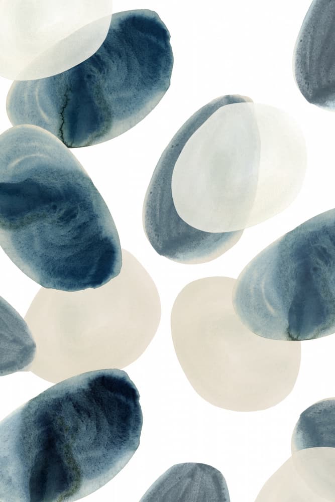 Blue Beige Organic Shapes by cartissi — canvas wall art