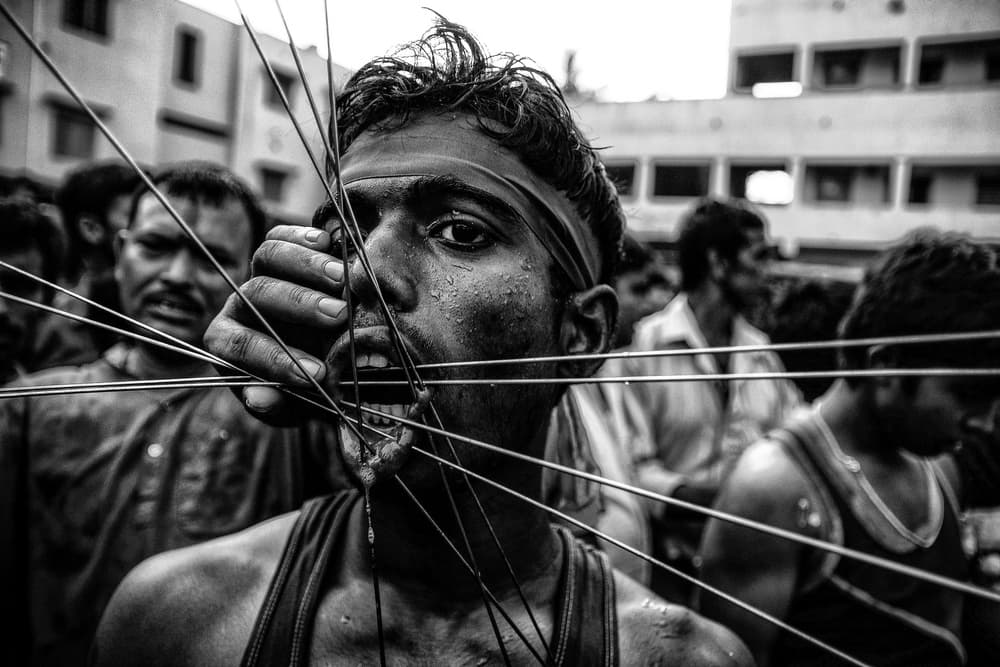 Intense Ritual Face by Debarshi Mukherjee — canvas wall art