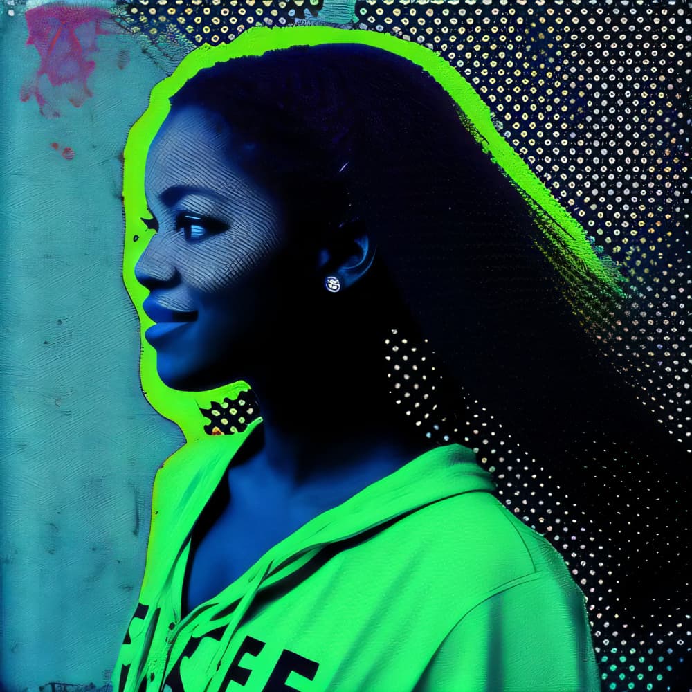 Stylish Neon Blue Portrait by Cicero Spin — canvas wall art