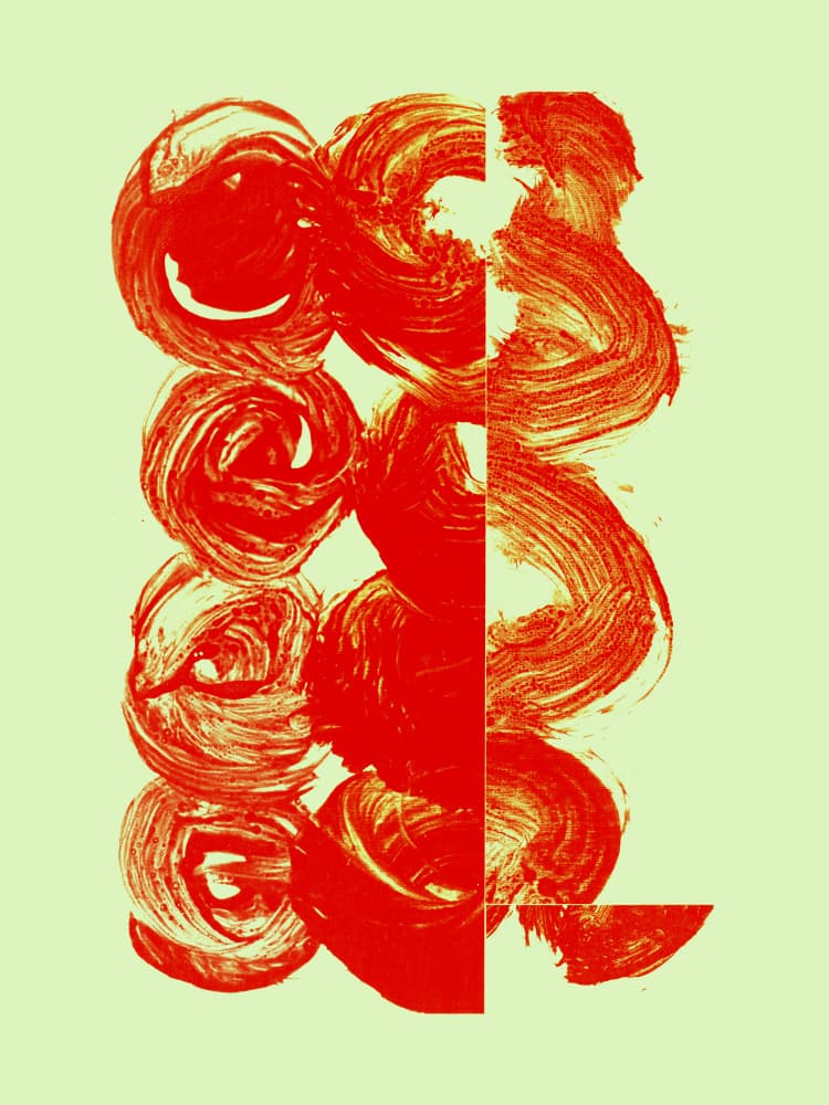 Dynamic Red Swirls by Diana Jahns — canvas wall art