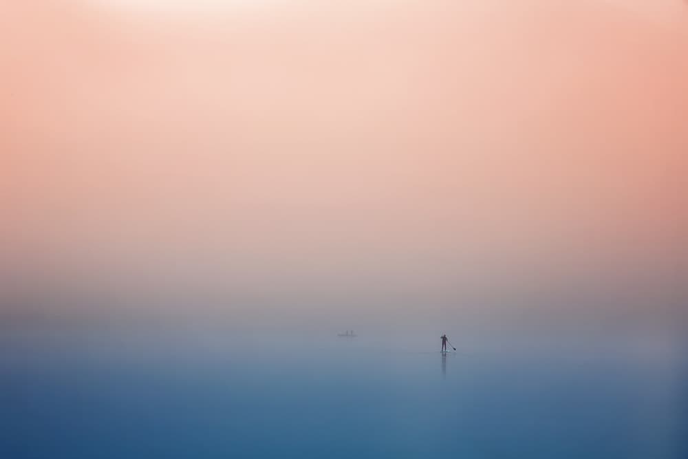 Serene Misty Paddle by Uschi Hermann — canvas wall art