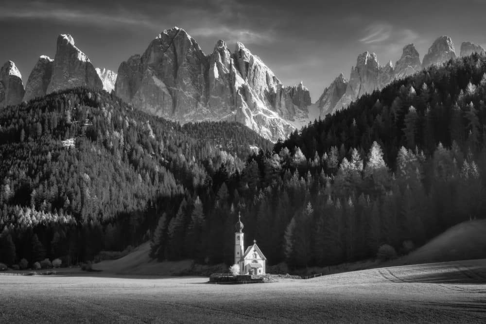 Serene Mountain Chapel by Thomas de Franzoni — canvas wall art