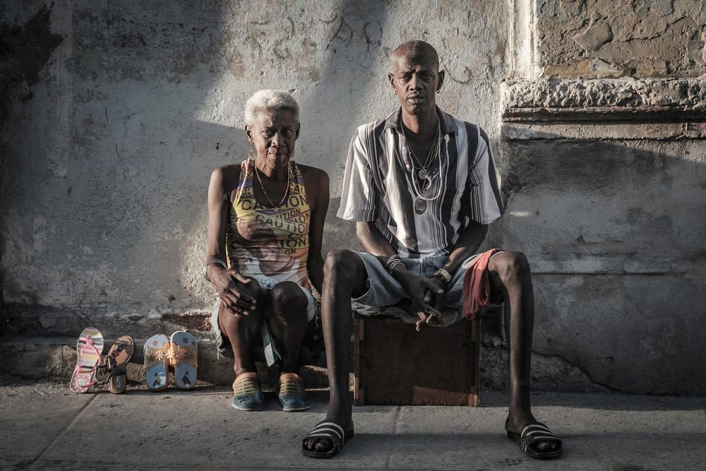 Street Couple Portrait by Andy Bauer — canvas wall art