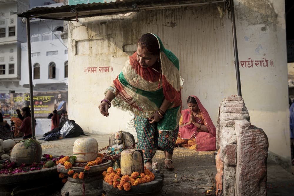 Indian Temple Ritual by Elena Molina — canvas wall art