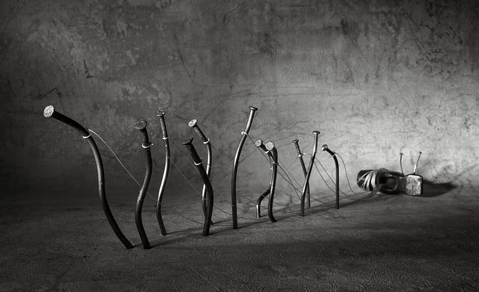 Bent Nails Communication by Victoria Glinka — canvas wall art
