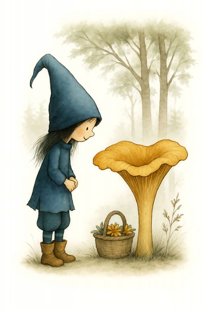 Curious Child Giant Mushroom by Annika Persson — canvas wall art
