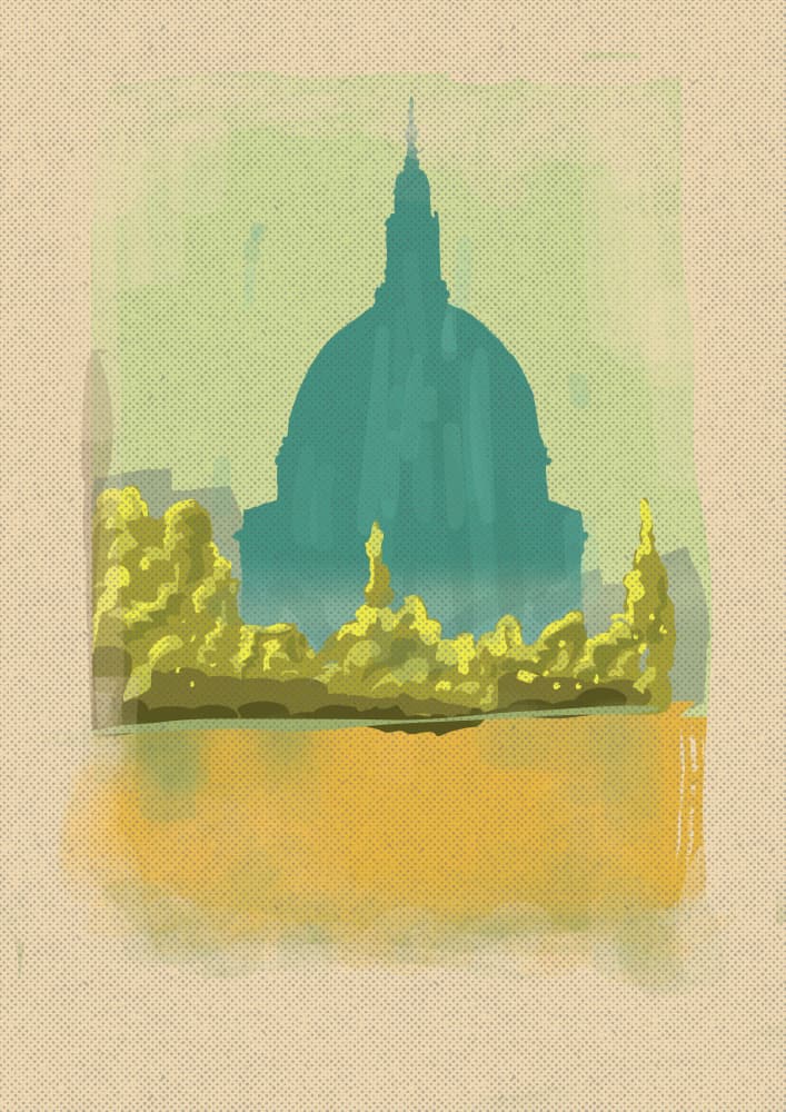 London Dome Green Vista by Nicholas — canvas wall art