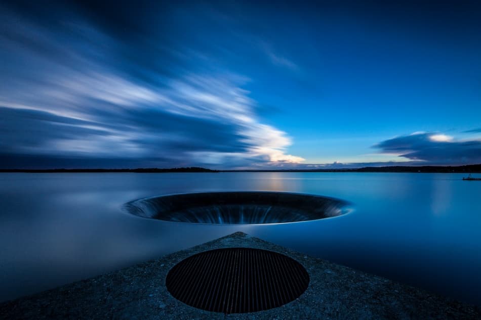 Twilight Blue Spillway by Paulo Nogueira — canvas wall art