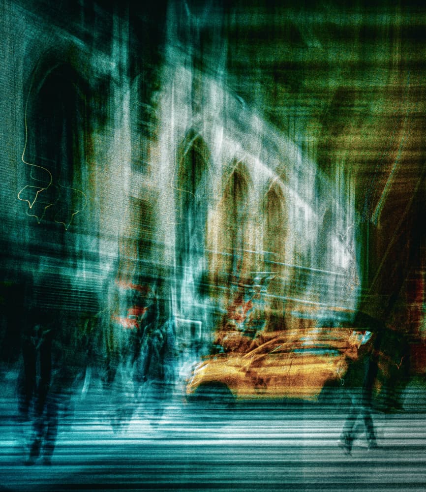 Vibrant City Flow by JONATHAN VARJABEDIAN — canvas wall art