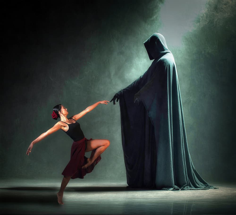Dancer and Death by Lee Kershaw — canvas wall art