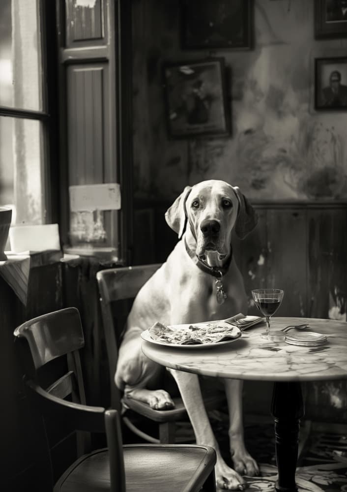 Elegant Dog Dinner by Niky Rahner — canvas wall art
