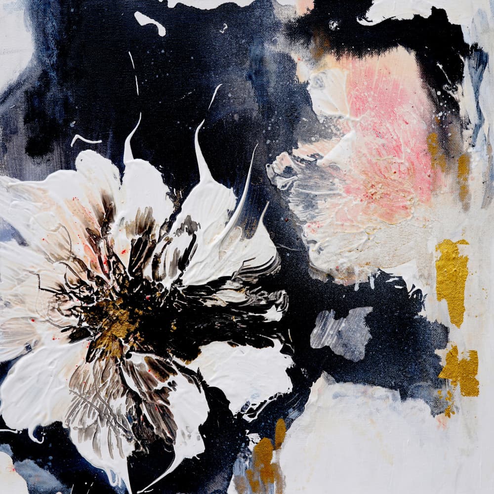 White Gold Bloom by Françoise Wattré — canvas wall art