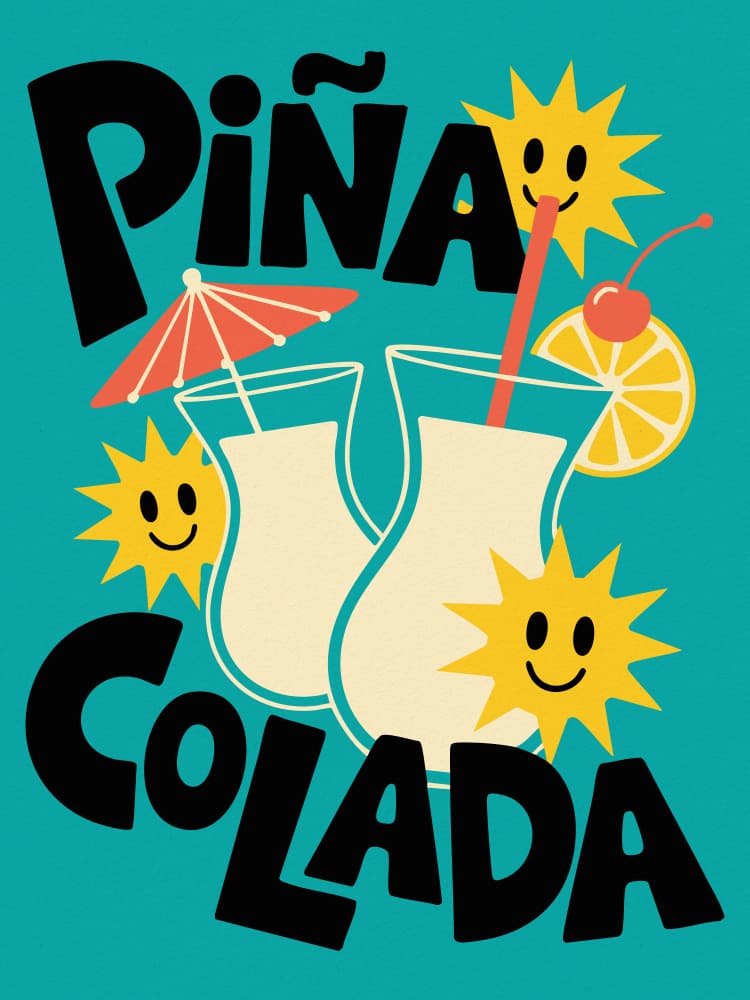 Happy Piña Coladas by Andreas Magnusson — canvas wall art