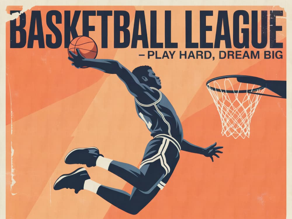 Retro Basketball Dunk by Andreas Magnusson — canvas wall art
