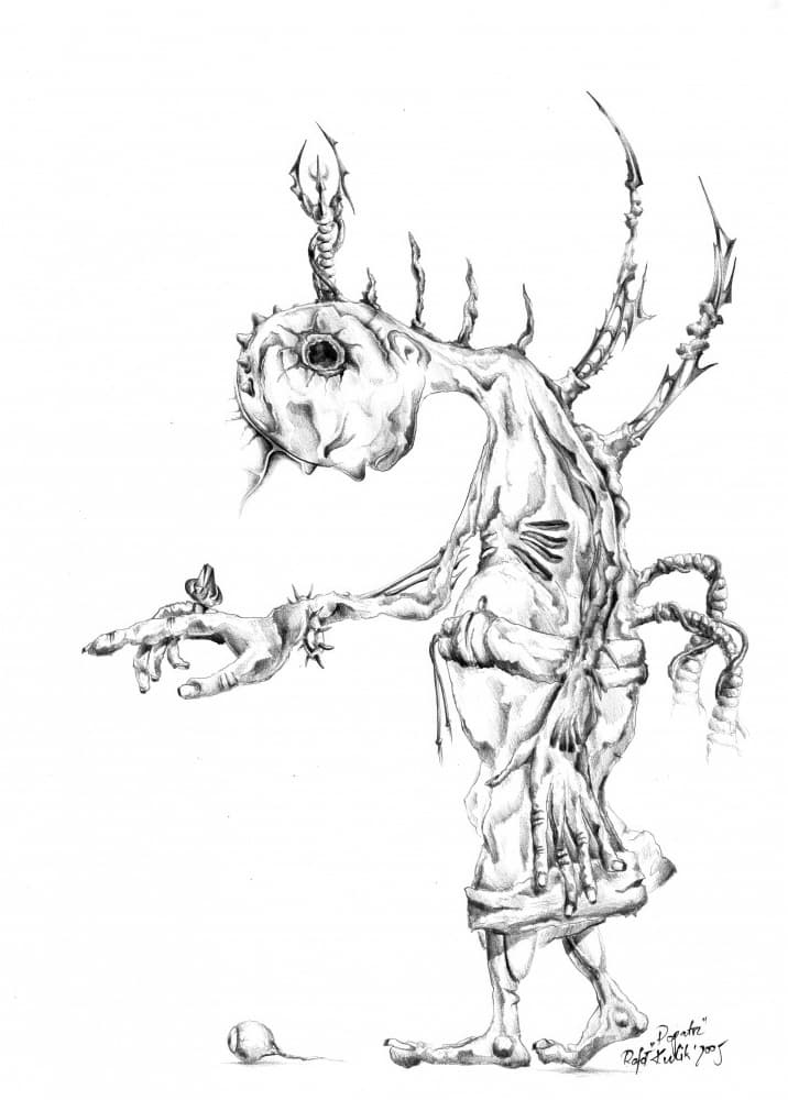 Curious Spiked Creature by Kulik — canvas wall art