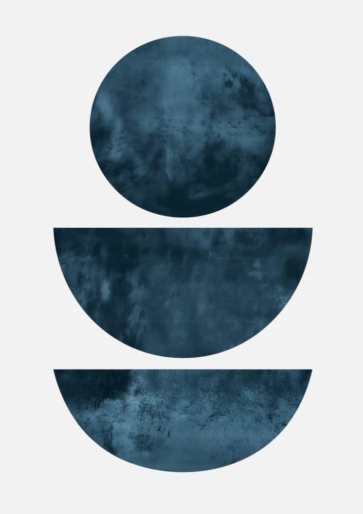 Indigo Geometric Balance by SHANDU — canvas wall art