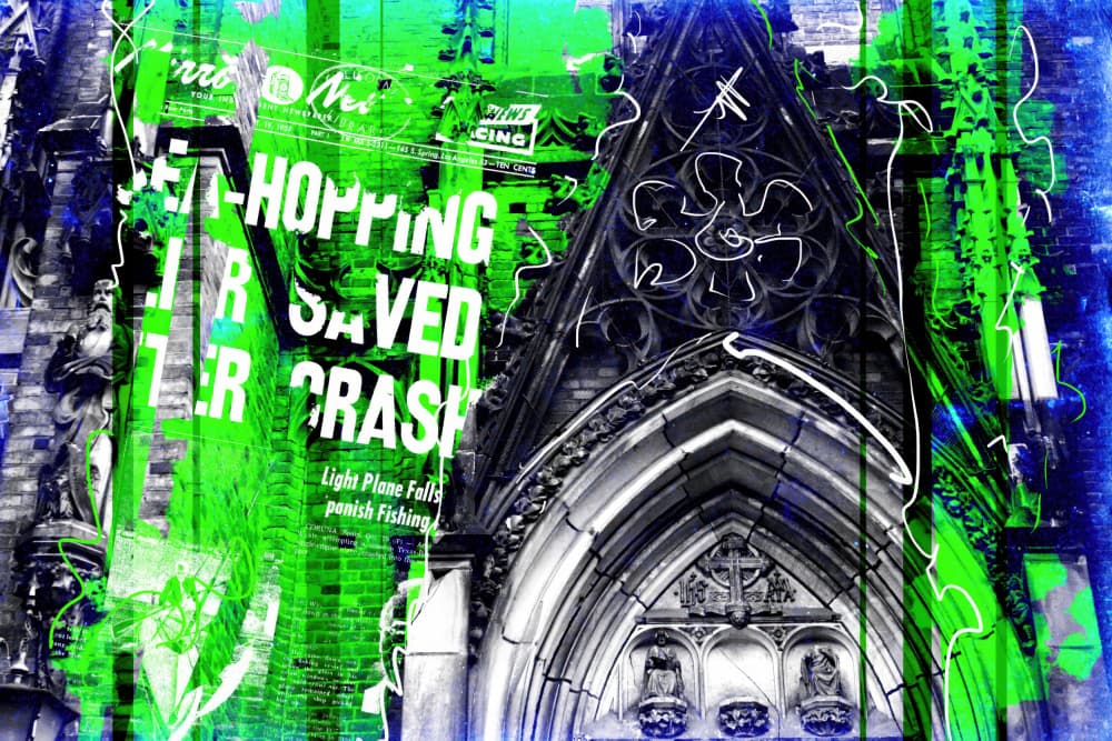Urban Gothic Green Blue by Rafal Kulik — canvas wall art