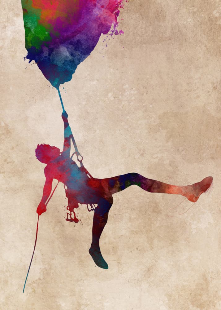 Colorful Climbing Splash by Justyna Jaszke — canvas wall art