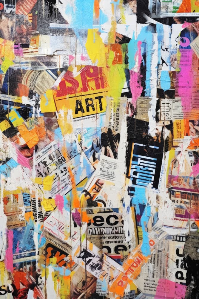 Urban Chaos Collage by Treechild — canvas wall art