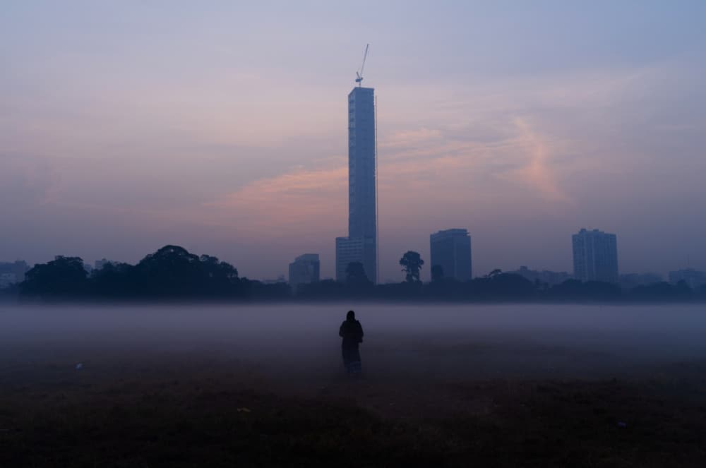 Serene City Morning Fog by Md. Arifuzzaman — canvas wall art