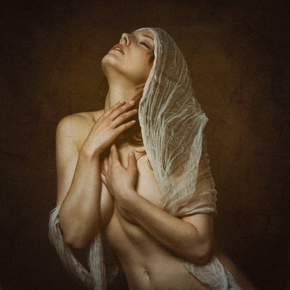 Serene Draped Woman by Christian Kurz — canvas wall art