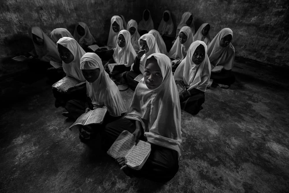 Girls in Quiet Study by Haitham AL Farsi — canvas wall art
