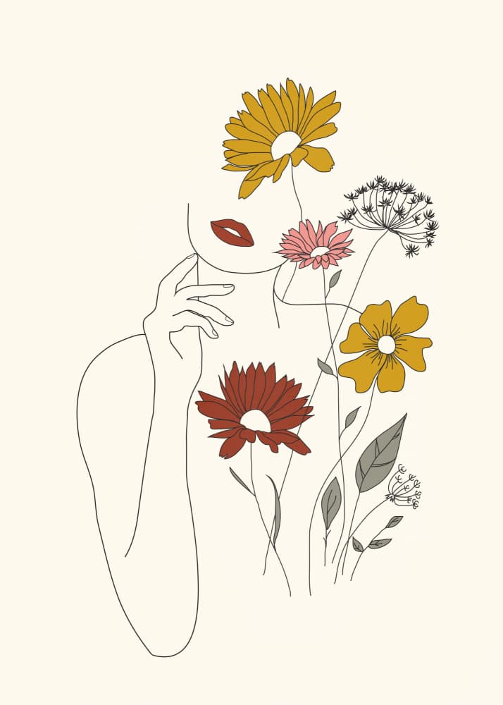 Feminine Floral Abstraction by Nadjaa — canvas wall art