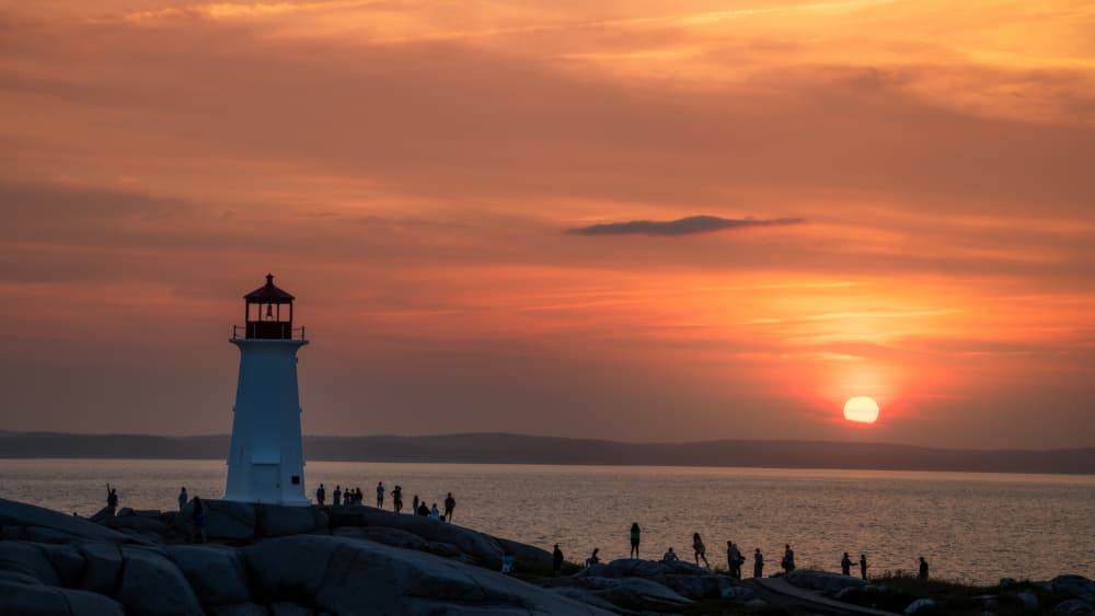 Peggy's Cove Sunset by Ambar Saha — canvas wall art