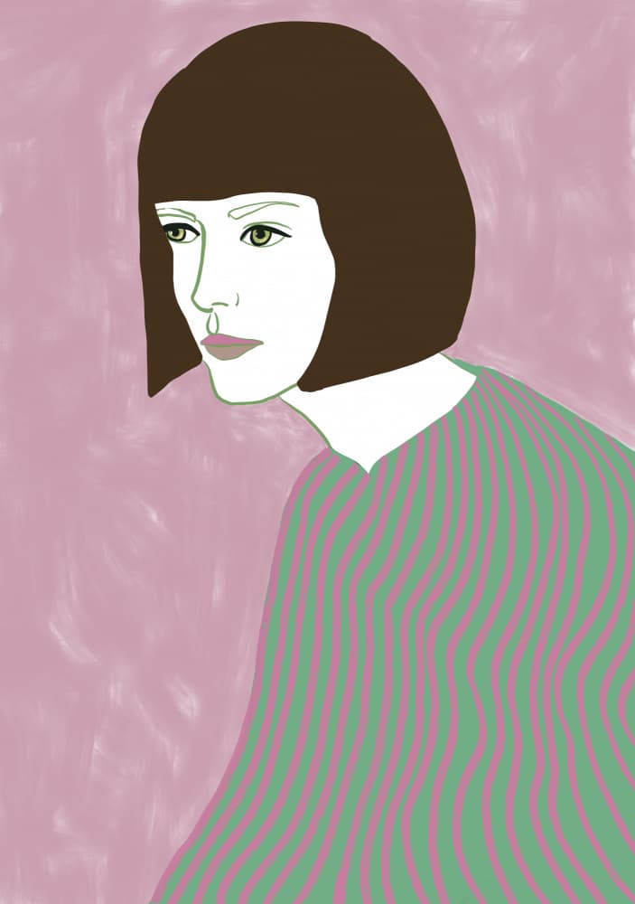 Elegant Striped Portrait by Sharyn Bursic — canvas wall art