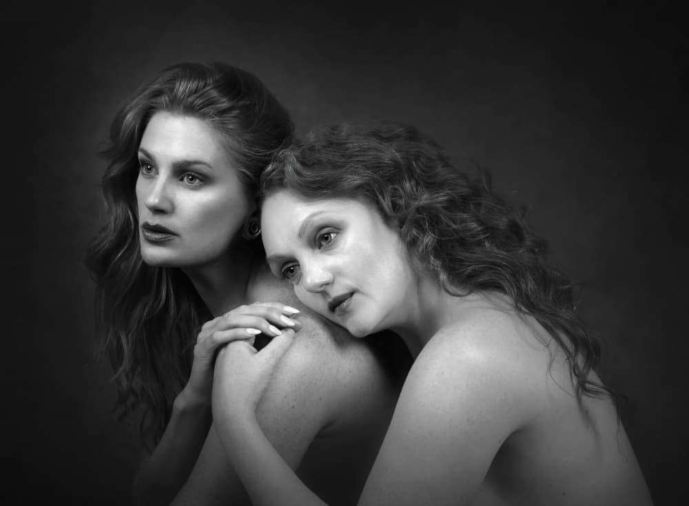 Intimate Female Connection by Catherine Wang — canvas wall art