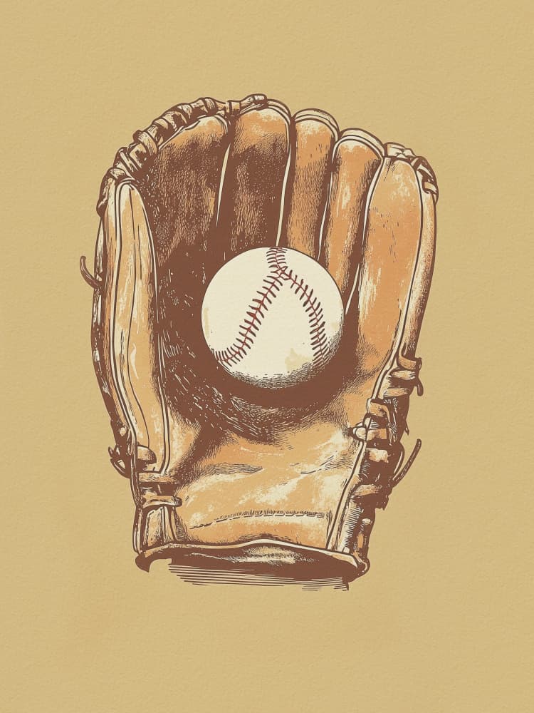 Vintage Baseball Glove Ball by Andreas Magnusson — canvas wall art