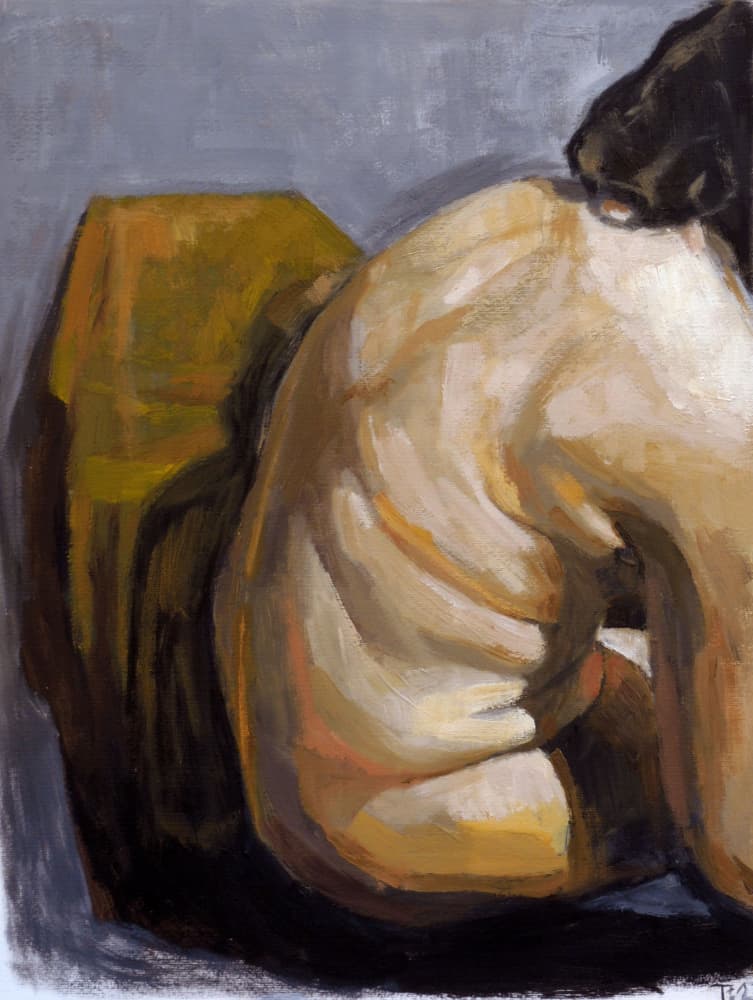 Seated Nude Study by Tore Bahnson — canvas wall art