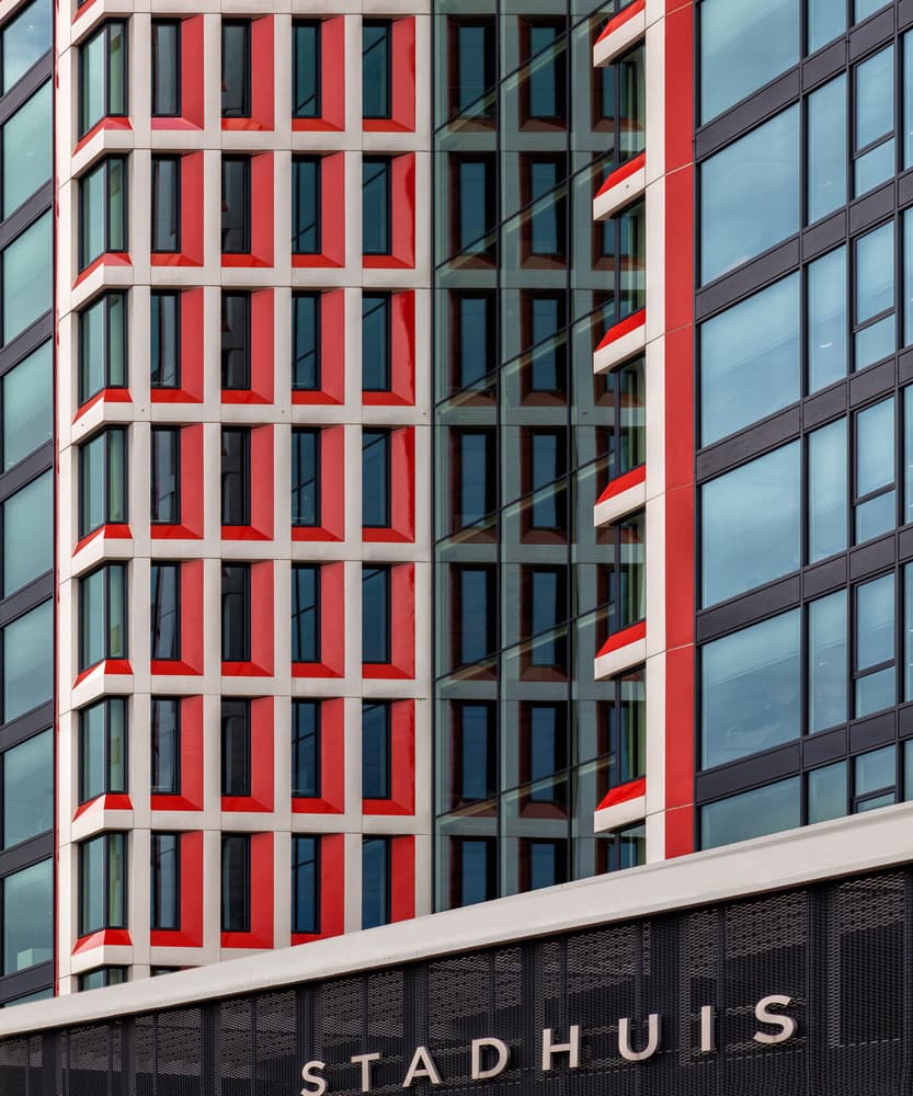 Red Facade Reflection by Theo Luycx — canvas wall art