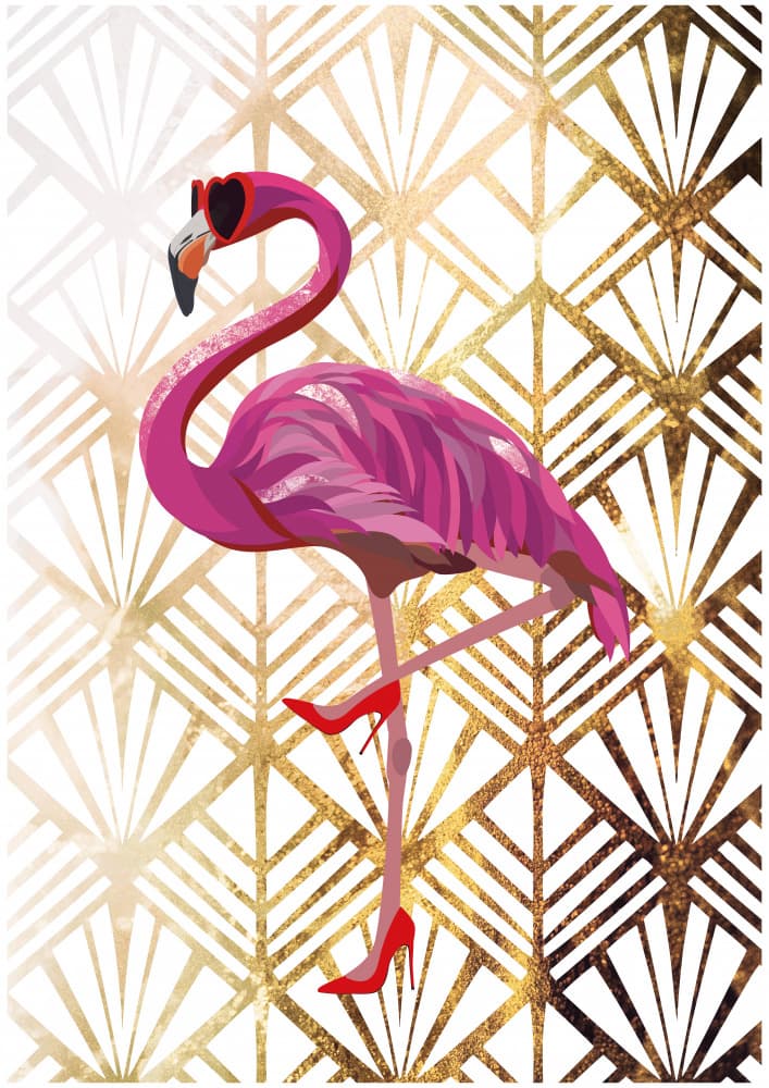 Sassy Flamingo In Heels by Sarah Manovski — canvas wall art