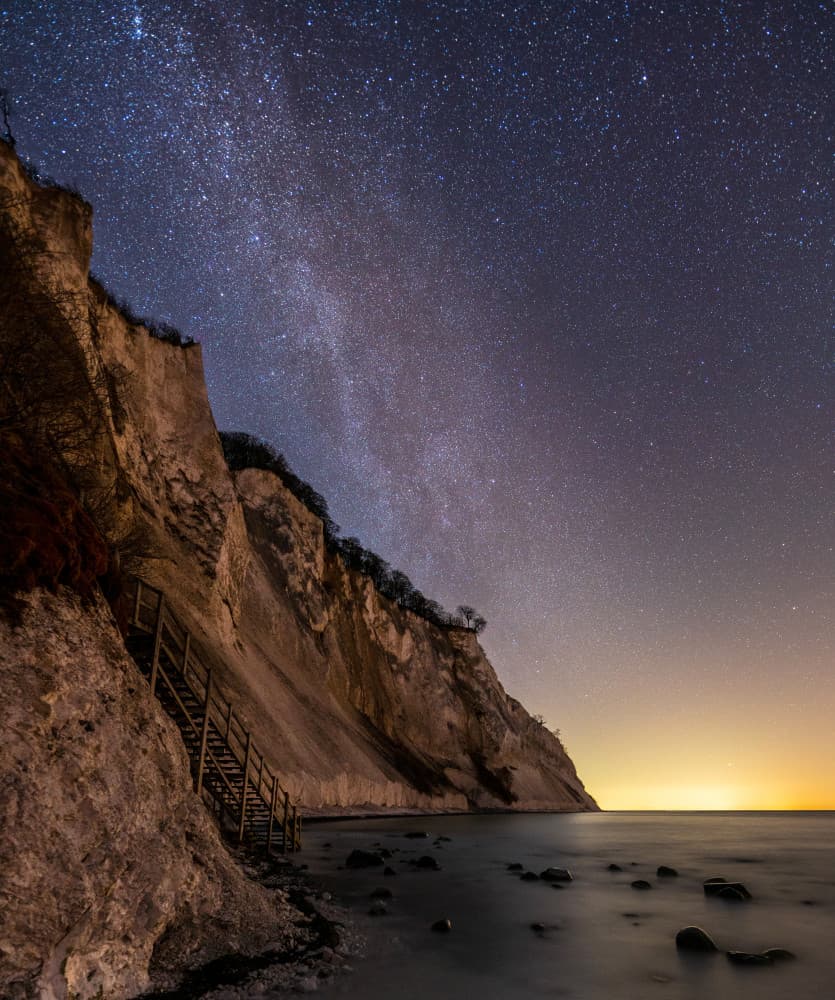 Milky Way Over Cliffs by Keller — canvas wall art