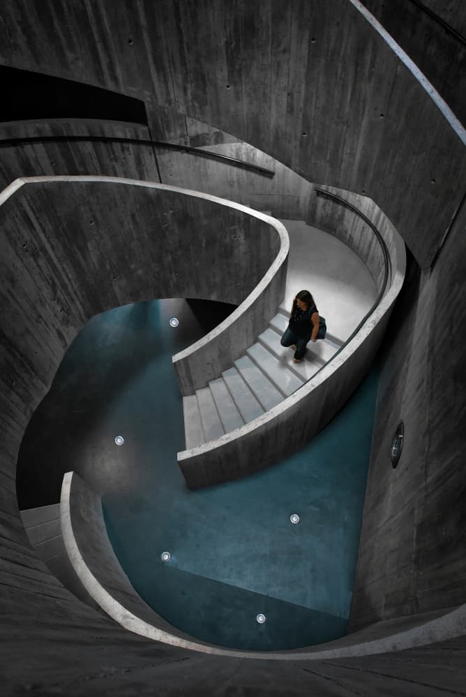 Woman on Concrete Stairs by Jorge Pimenta — canvas wall art