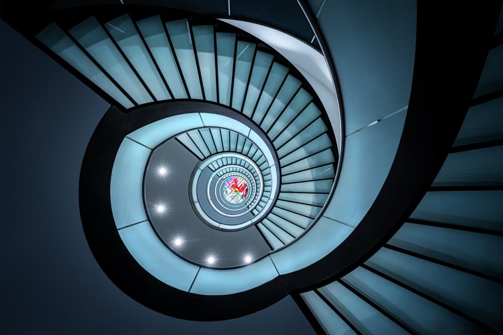 Modern Spiral Staircase by fotomarion — canvas wall art