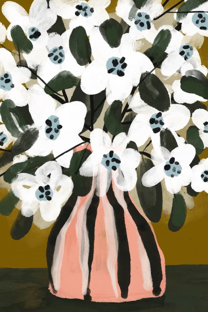 Blooming Stripes by Treechild — canvas wall art