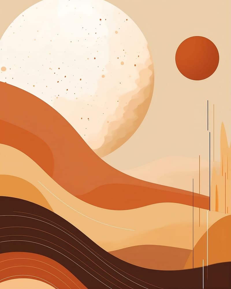 Boho Desert Moon by Emiliano Deificus — canvas wall art