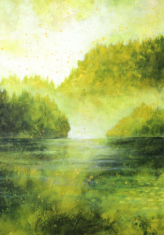 Misty Green River by Ania Witwitzka — canvas wall art