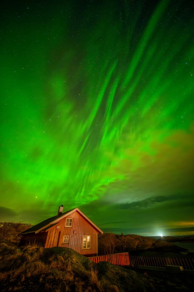 Aurora Over Cozy Cabin by Bartolome Lopez — canvas wall art