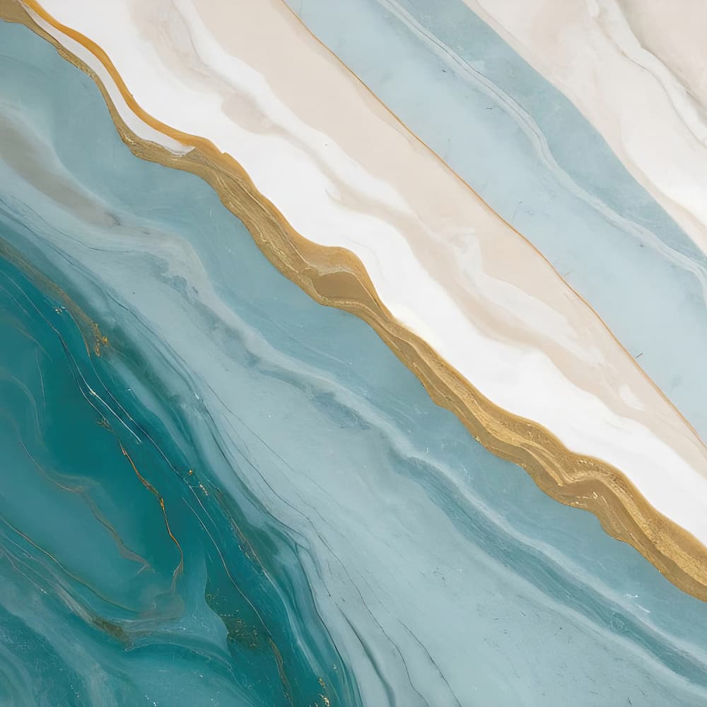 Golden Teal Flow by Alpenglow Workshop — canvas wall art