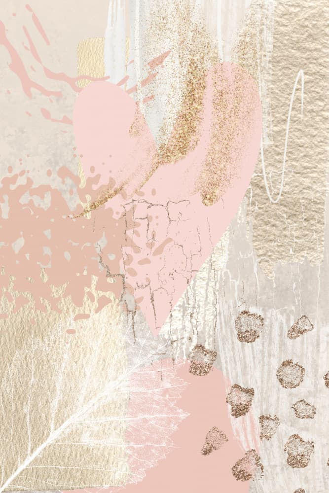 Elegant Pink Gold Heart by Sally Ann Moss — canvas wall art