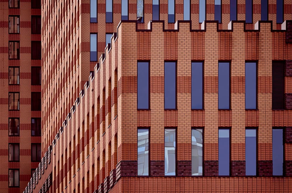 Geometric Brick Facade by Greetje van Son — canvas wall art