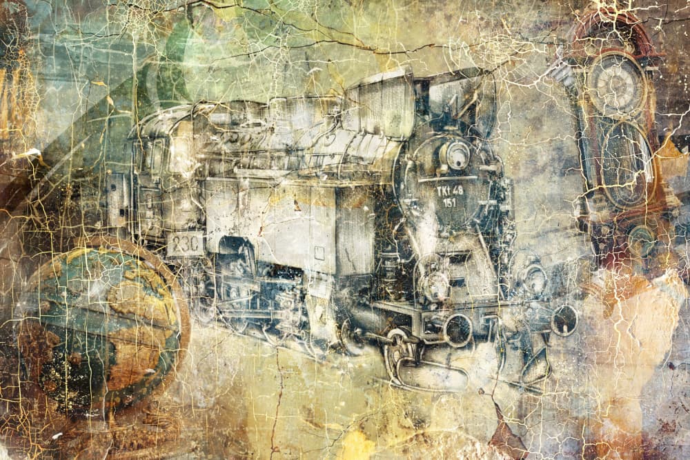 Vintage Steam Train Journey by Rafal Kulik — canvas wall art